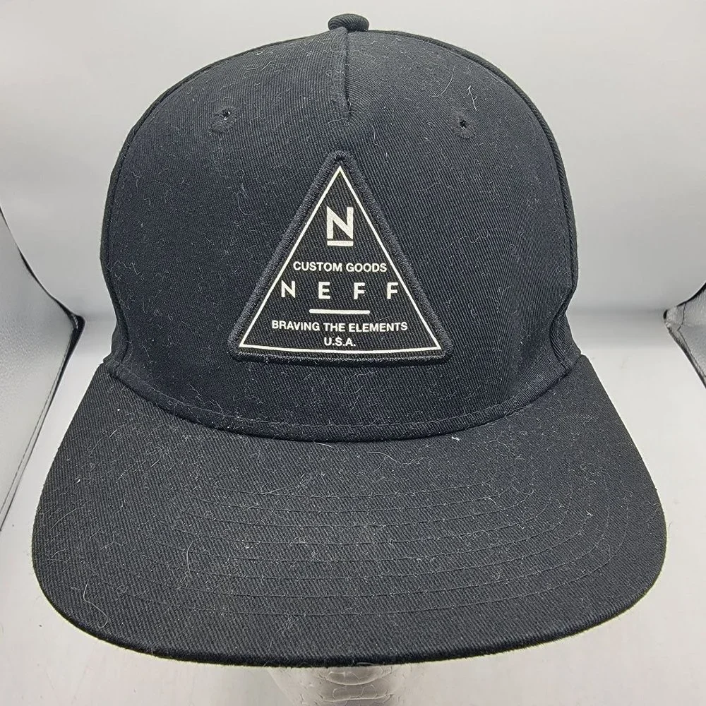 Neff Braving The Elements Skate Streetwear Black White Snapback Baseball Cap Hat